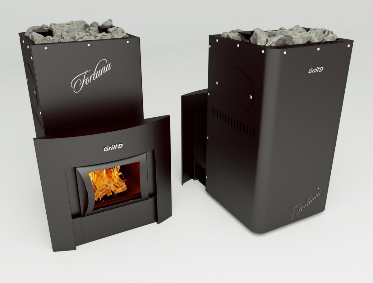 Банная печь Grill'D Fortuna 280 window black