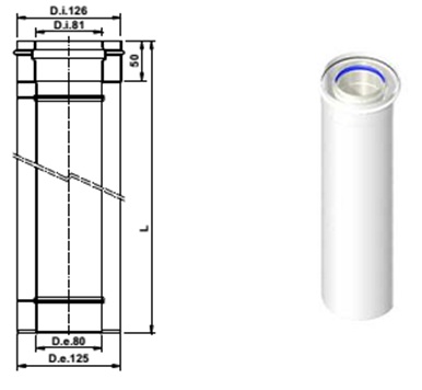 AB 605 (71.BE7.00.10) Коаксиальный удлинитель 1000мм  80/125 Bosch